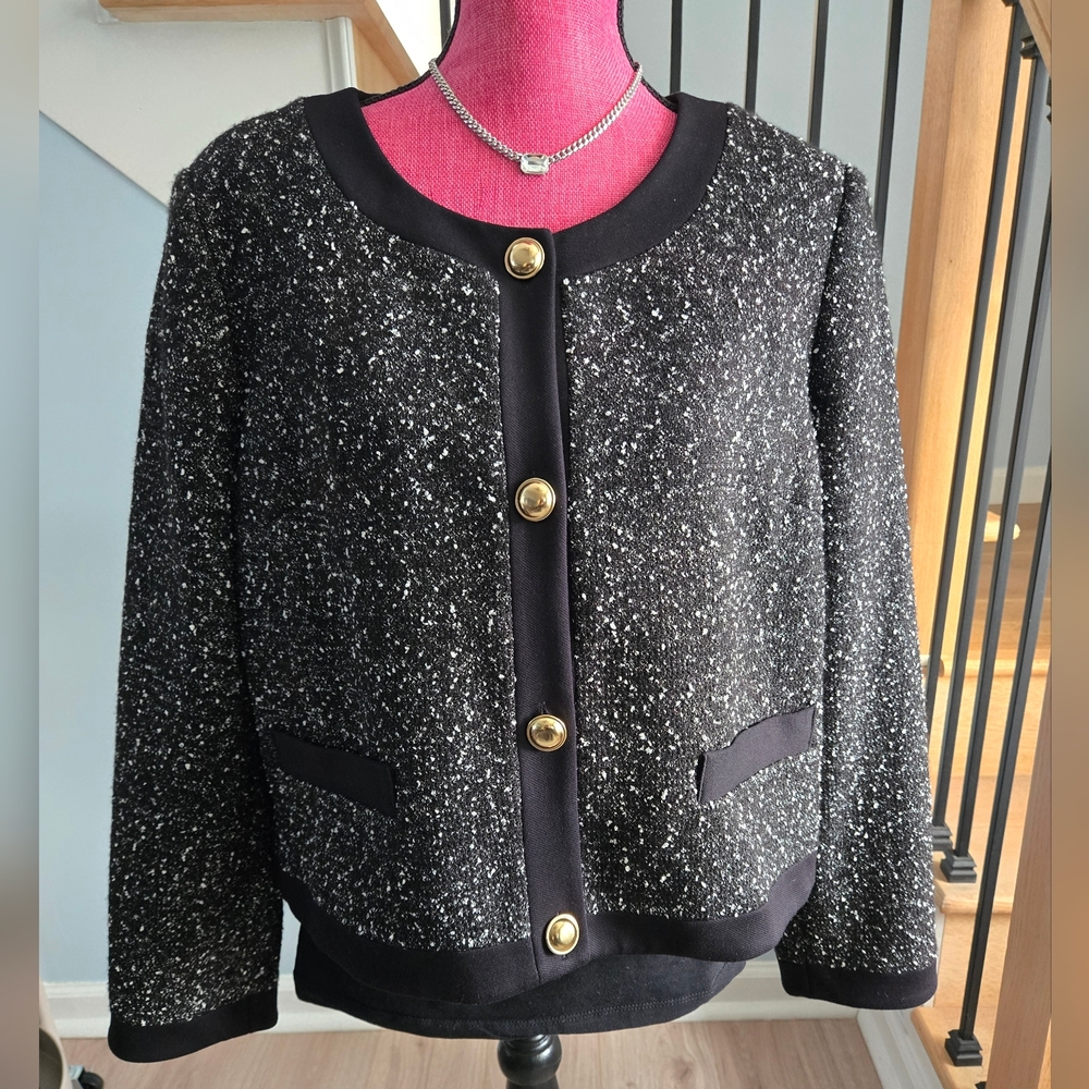 Exprese‎ Elegant Black and Silver Women's Jacket - XL - Like New